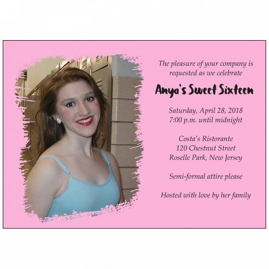 Sweet 16 Invitation with Photo Sweet 16 Invitation with Photo