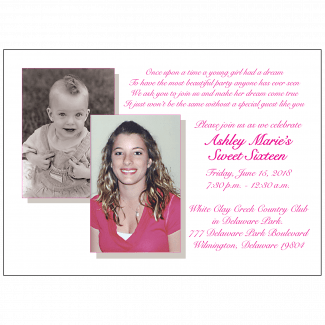 Sweet 16 Invitation with Baby Picture Sweet 16 Invitation with Baby Picture