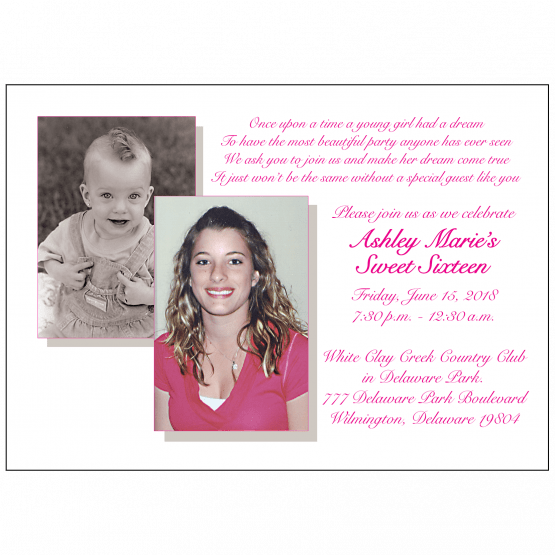 Sweet 16 Invitation with Baby Picture