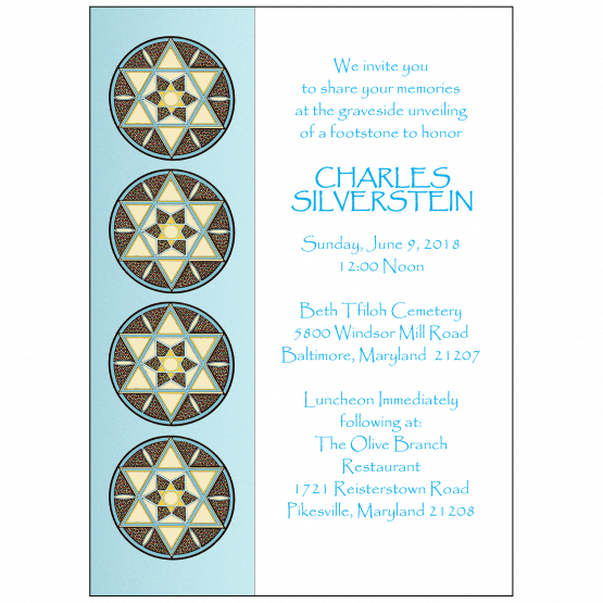 Jewish Unveiling Ceremony Invitation