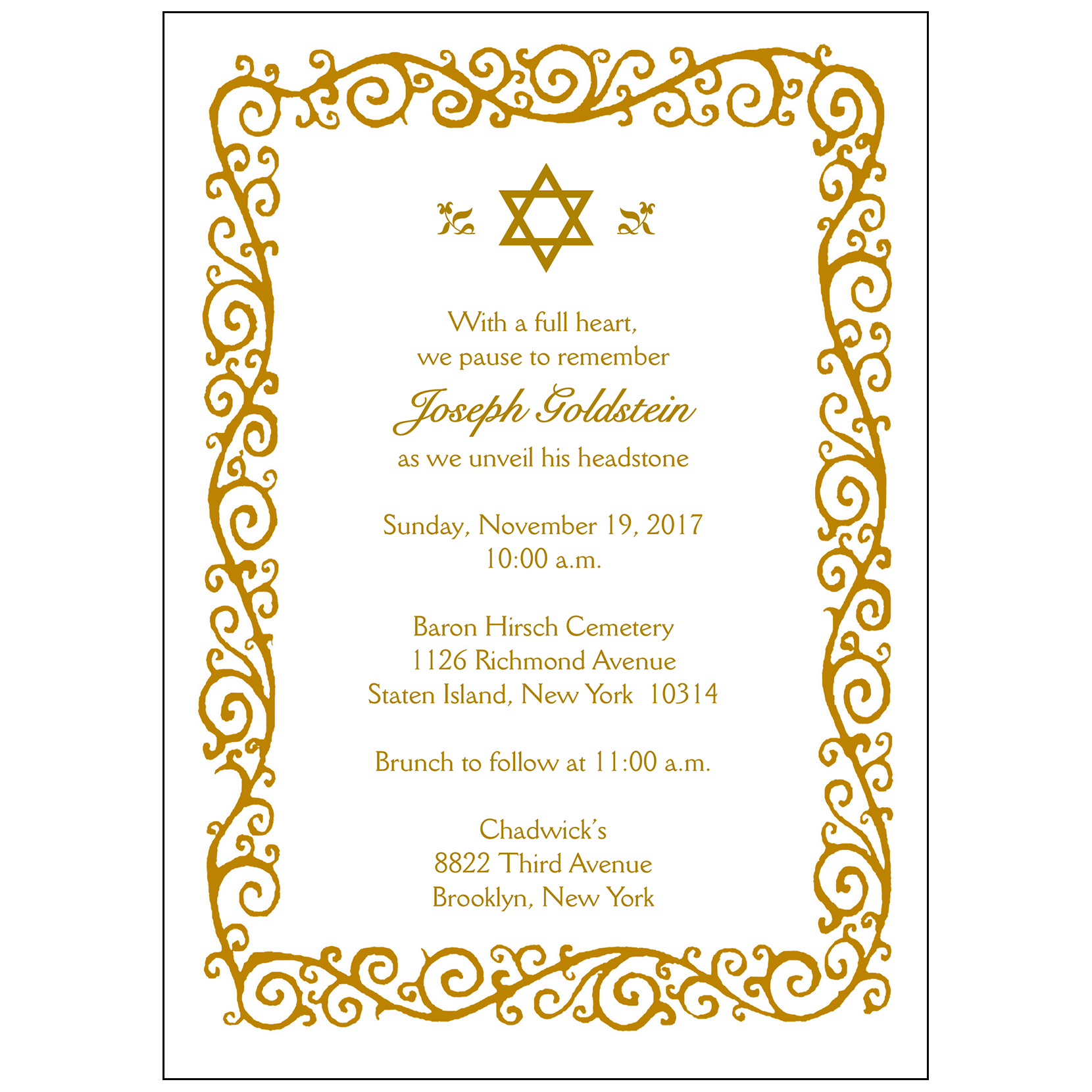 Free Printable Unveiling Invitation Cards