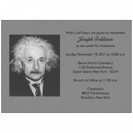 Jewish Unveiling Ceremony Invitation with Photo