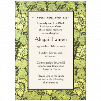 Jewish Baby Naming Invitation Jewish Baby Naming Invitation