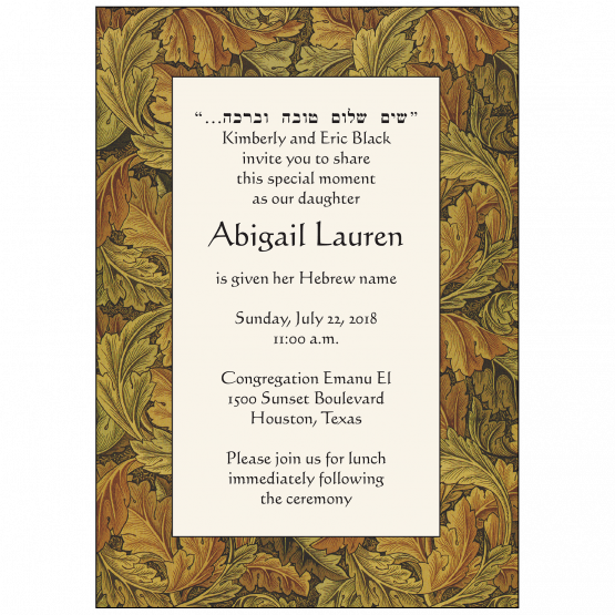 Jewish Baby Naming Invitation Jewish Baby Naming Invitation