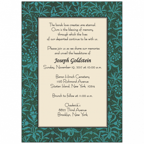 Jewish Unveiling Ceremony Invitation Jewish Unveiling Ceremony Invitation