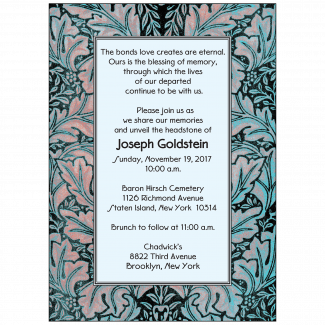 Jewish Unveiling Ceremony Invitation Jewish Unveiling Ceremony Invitation