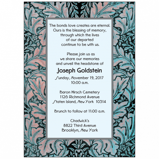 Jewish Unveiling Ceremony Invitation Jewish Unveiling Ceremony Invitation