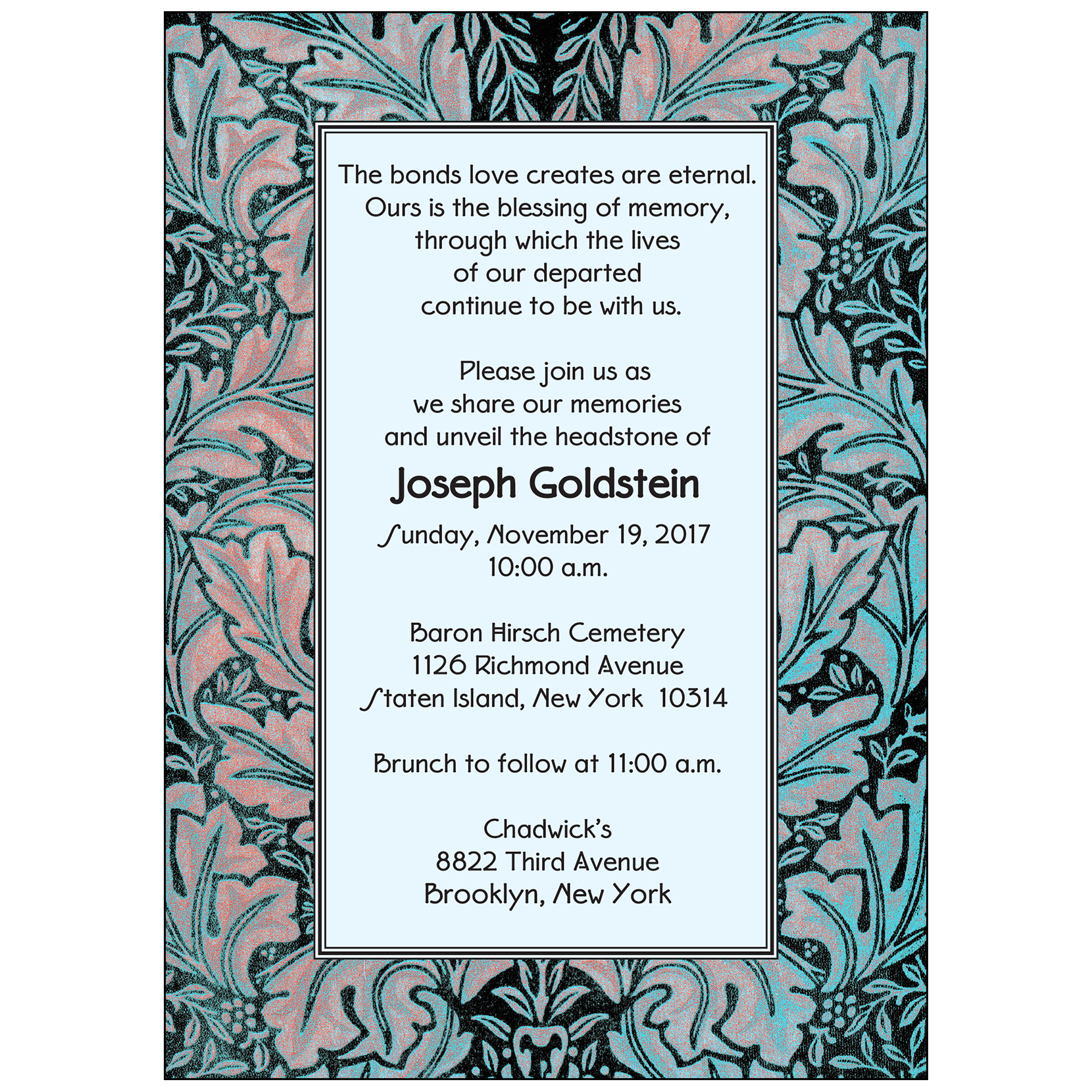 Free Printable Unveiling Invitation Cards