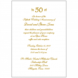 50th Wedding Anniversary Party Invitation