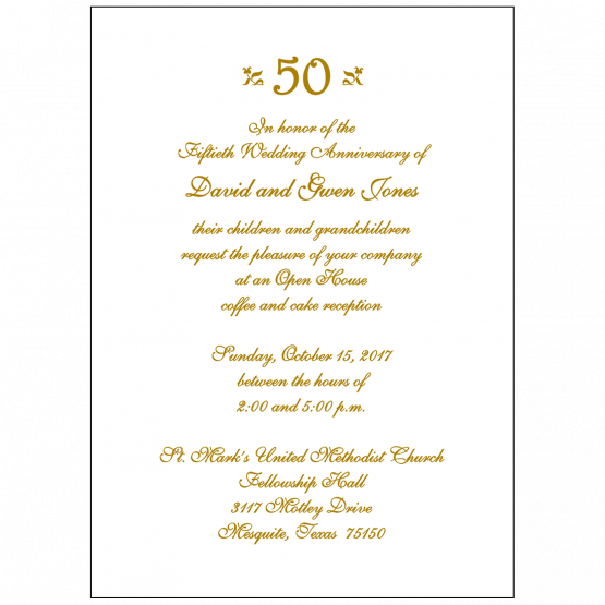50th Wedding Anniversary Party Invitation