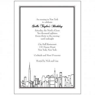 New York Theme Invitation New York Theme Invitation