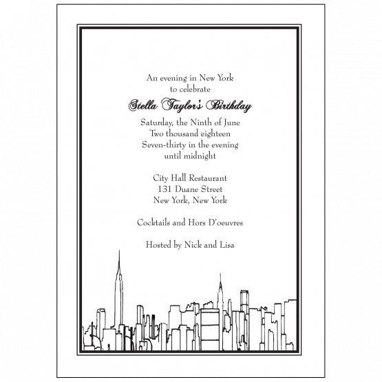 New York Theme Invitation