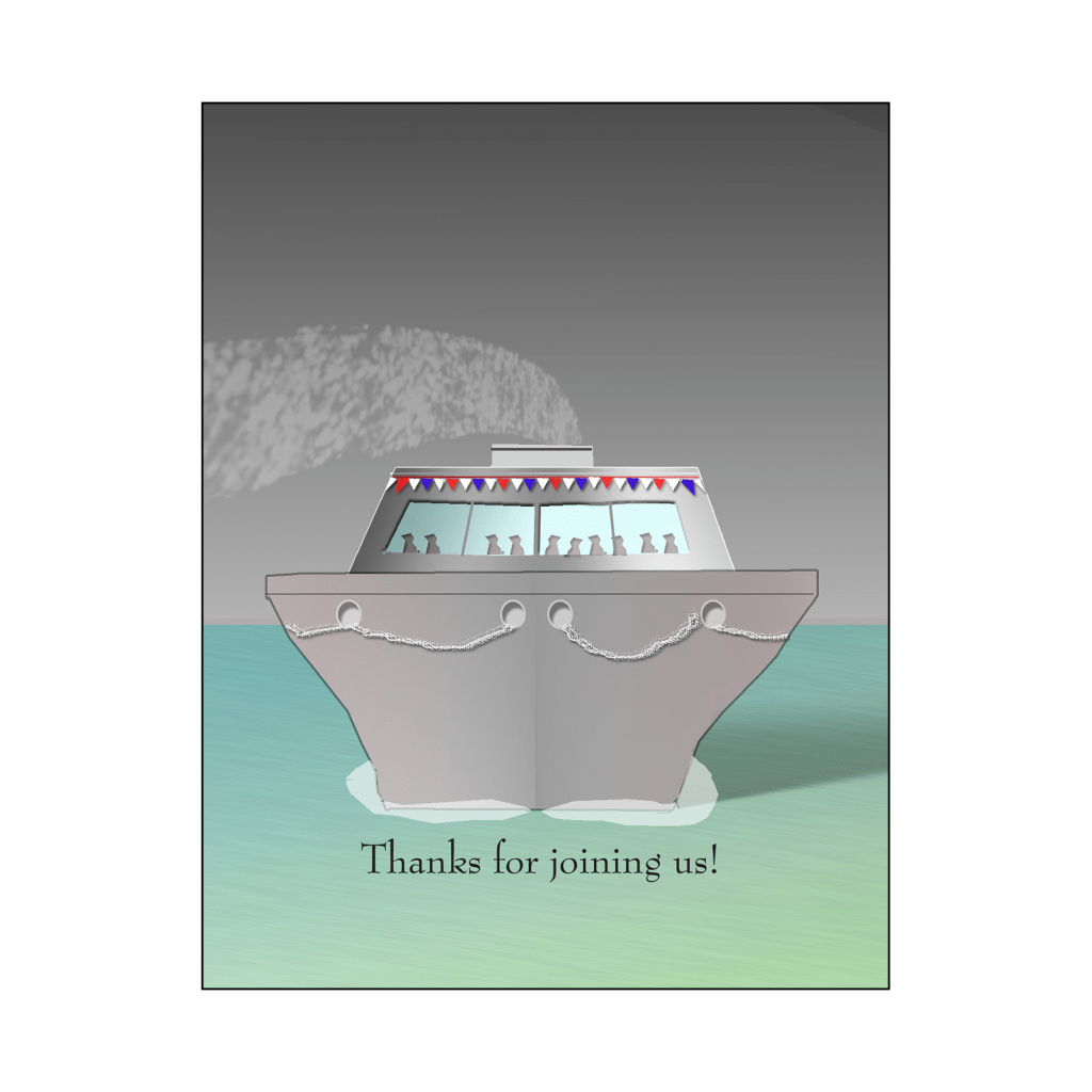 Cover of Cruise Party Thank You Card