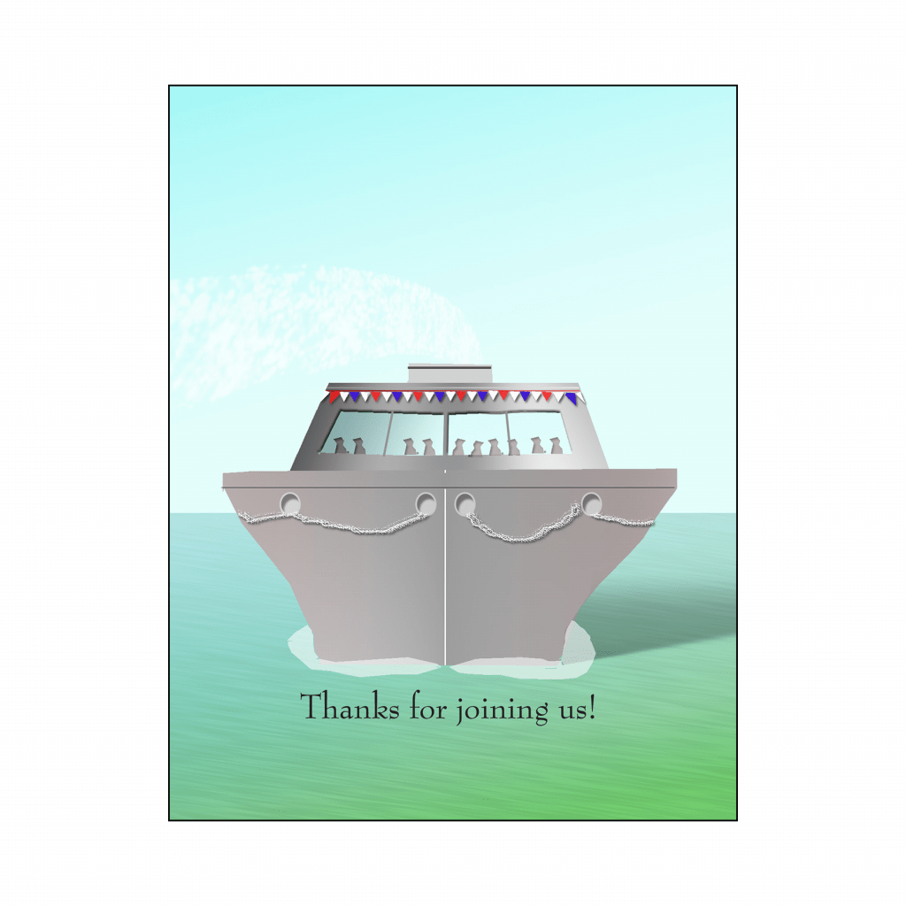Cover of Cruise Party Thank You Card