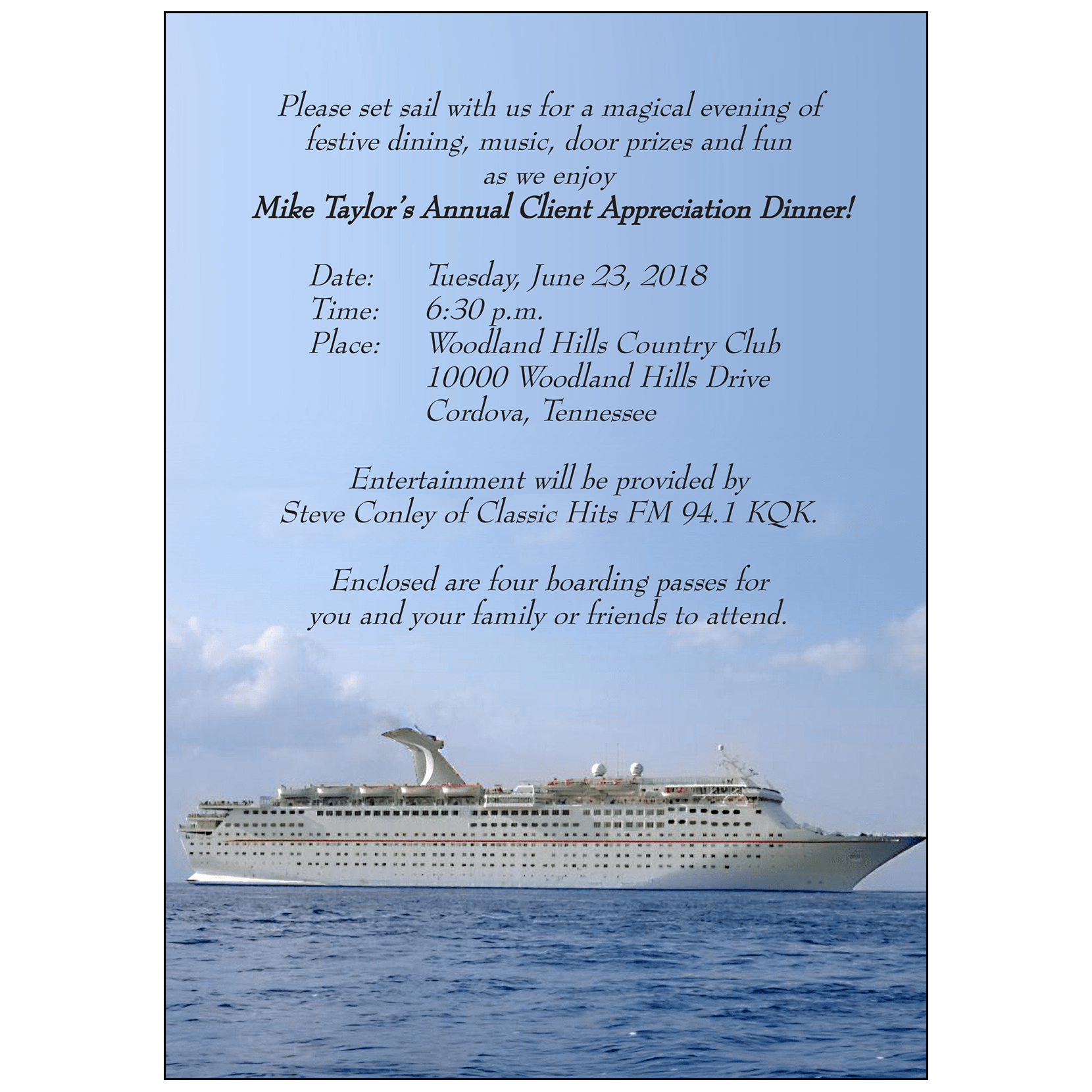 Cruise Invitation Template