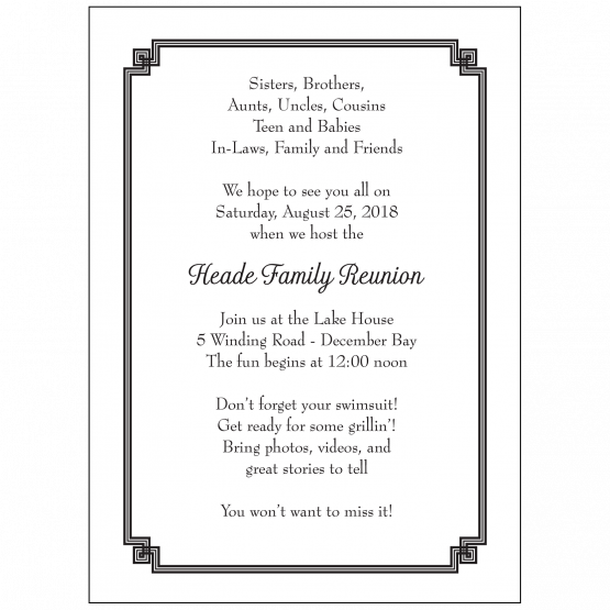 Family Reunion Invitation Family Reunion Invitation