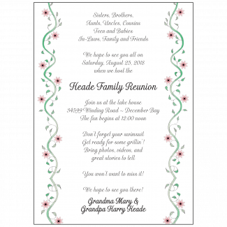 Family Reunion Invitation Family Reunion Invitation
