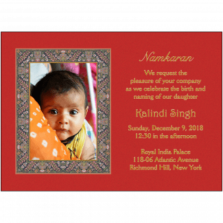 Namkaran Hindi Baby Naming Invitation with photo Namkaran Hindi Baby Naming Invitation with photo