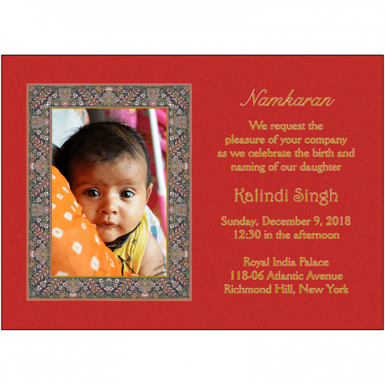 Namkaran Hindi Baby Naming Invitation with photo