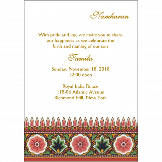 Namkaran Hindi Baby Naming Invitation Namkaran Hindi Baby Naming Invitation