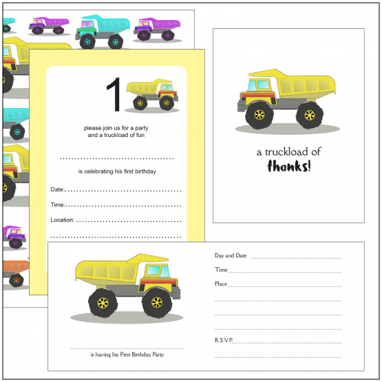 Download and Print - 1st Birthday Party Invitation Package Download and Print - 1st Birthday Party Invitation Package